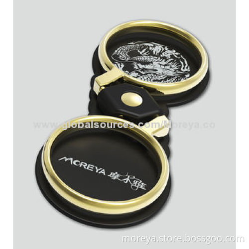 Phone stand/phone ring holder for all mobile phone, double finger ring, zinc alloy material